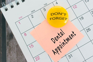 Reminder for dental appointment on calendar