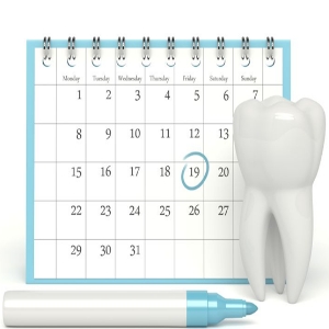 Dental appointment marked on calendar
