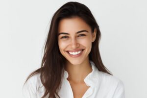Portrait of smiling woman with perfect teeth 