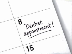 Dentist appointment marked on calendar